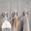 Towel Hooks Shower Suction Hook Towel Hanger for Bathroom Hanging Coat, Robe, Removable Wall Mounted Hook for Bedroom Kitchen Hotel Pool Chrome(2-Pack)