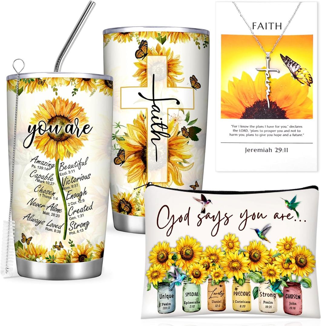 Christian Gifts For Women Faith, Sunflower Birthday Gifts For Women, Inspirational, Religious, Faith, Get Well Soon, Gift For Mom, Wife, Friend, Sister, Mothers Grandma- Gift box