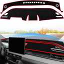Dash Cover for Toyota RAV4 Accessories 2026 Dashboard Cover Mat Non-Slip Center Console Protector Mat Sunshade Carpet Cover Pad Custom Fit, Red Trim
