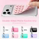 Upgraded Double Sided Silicone Suction Cup Phone Case Mount, Light Pink | Removable Sticky Phone Grip Hands-Free Selfes & Videos for iPhone & Android, Trending TikTok items Gift for Content Creator