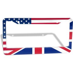 NEWCOCO Customized License Plate Frame 126 inch American and Canadian Standard License Plate is Applicable American and British Flag