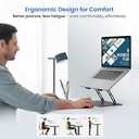My Buddy K3 Pro Laptop Stand with Adjustable Height & Angle, Foldable Portable Design, Improved Air Flow, Carbon Steel Body for up to 15.6” Laptops and Tablets (Grey)