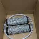 Antrader Lamp Shade Black Rattan Lampshades for Table & Floor Lamp, 13" Top x 13" Bottom x 10" High Lampshade Replacement, Easy to Assemble, Modern Drum Lamp Shades- Set of 2