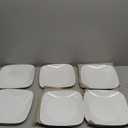 Corelle Vitrelle 6Piece Salad Plates Set, Triple Layer Glass and Chip Resistant, Lightweight Square 9Inch Plates, White