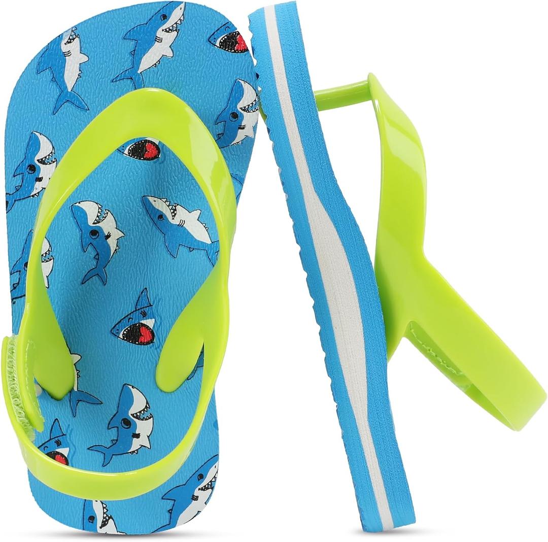 Toddler Flip Flops Girls Sandals Cute Jelly Boys Kids Flip-flops Adjustable Back Strap Non Slip Sole Lightweight Princess Sandal for Girl Swim Pool Summer Outdoor Beach