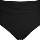 pfarua Women's High Waisted Bikini Bottoms Full Coverage Swimsuit Bottom Ruched Tummy Control Bathing Suit Bottoms (Black, Large)