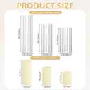 36 Pack Ivory Pillar Candles + 36 Pack Vertical Ribbed Clear Glass Cylinder Holders, Hurricane Candle Shades for Wedding, Home, Party Table Centerpieces Decor