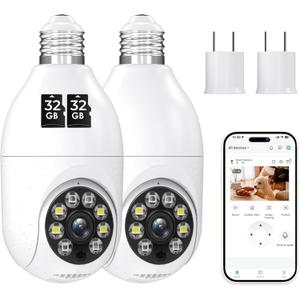Security Camera Wireless Outdoor, HD Home Security Cameras, WiFi Wireless Cameras for Home Security, 360 View, Motion Detection, Night Vision,Easy Installation