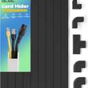 Delamu 142in Black Cord Hider Cable Hider, Cord Covers for 2-3 Wires on Wall, Premium Wire Hiders Wire Covers for Cords on Wall, Easier Setup TV Cable Cover Management Kit, W0.94 H0.47in, Black