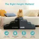 COZY KISS Dog Stairs for Small Dogs 15.7" H, 4-Step Gentle Incline Pet Step for Couch Sofa, Non-Slip Dog Ramp for Puppy Doggie Senior Cats, 15.7x23.6x15.7 Inch, Charcoal Grey