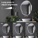 Irregular LED Bathroom Mirror with Lights,Asymmetrical Led Bathroom Vanity Mirror for Wall with Backlit, Anti Fog, 3 Colors and Dimmable Light,[Horizontal/Vertical] 30" H x 22" W