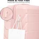 Hardside Luggage Sets, Lightweight Stripes Suitcase with Spinner Wheels, Pink-220