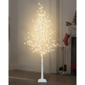 Uieke 5FT Lighted Birch Twig Tree with 790 LED Warm White Lights 8 Modes & Timer Artificial Twig Christmas Tree for Indoor Outdoor Home Wedding Winter Xmas Holiday Decoration