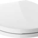Delta Faucet Morgan Round Front Slow-Close White Toilet Seat with Non-Slip Seat Bumpers, White 801903-WH