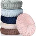 Yerliker 6 Pcs Floor Pillow Cushions 15inch Round Velvet Throw Pillows Colorful Flexible Cushions Alternative Pillows for Couch Chair Home Office Classroom Decor(Boho Color)