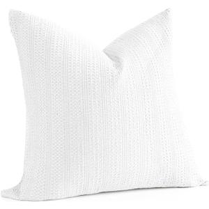 1pc 24x24 Pillow Cover Off White Euro Shams Boho Decorative Throw Pillow Covers Cotton Large Square Pillowcase for Couch Bed
