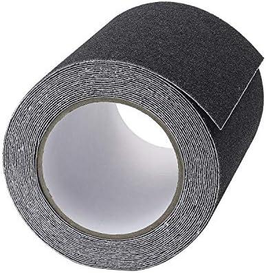 Favordrory 6 Inch x 20 Foot Anti Slip Traction Tape, Grip Tape Grit Non Slip, Outdoor Non Skid Treads, High Traction Friction Abrasive Adhesive Stairs Step, Black