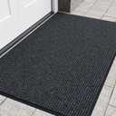 Front Door Mat, Heavy Duty Indoor Outdoor Entrance Door Mat, 72" x 24" Commercial Door Mats for Entryway, Durable Non-Slip Rubber Backing, Low-Profile Welcome Mats for Entry, Gray