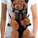 Lukovee Dog Backpack Carrier, Legs Out Easy-fit Dog Front Carrier for Small Medium Dogs, Adjustable Hands Free Dog Chest Carrier for Hiking Cycling (B, Medium)