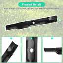 AM141034 High Lift Blades for 42" Deck, AM137327 Mower Blades Compatible with John Dee-re D105 D125 D130 E100 E110 E130 LT150 LA135 Z225, Replaces AM137328, AM141032, M154061, M154062, 2 Pack