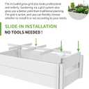 [Qikdesign] 45''x22.5'' Raised Garden Bed Kit | Planter Box Outdoor for Grow Vegetables Flowers Herbs | Easy Vinyl Plastic Garden Planter Box with Grow Grid-White, 45 inches x 22.5 inches x 13.3 inches