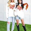 MAPICK Womens Oversized Christian Sweatshirts Fleece Crewneck Sweaters Embroidered GOD IS GOOD Casual Pullover Tops (White, XL)