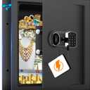Fireproof Home Safes, Safe Box with Numeric Keypad and Spare Keys, Large Safe for Passports Money Jewelry Firearms