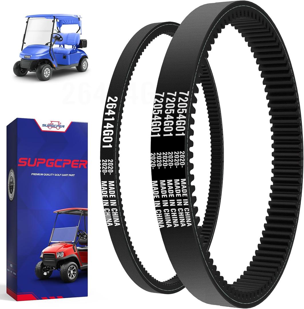 EZGO Drive Belt & Starter Belt, Golf Cart Drive Belt & Starter Generator Belt Kits Fit 1994-UP EZGO TXT Medalist 4 Cycle Gas, Replace OEM 72024G01 72025G01 72054G01 26414G01
