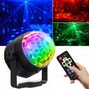 Disco Ball Light,Halloween Party Decorations Lights, USB LED Mini Sound Activated DJ Dance Stage Light Colourful RGB Strobe Lamp for Home Room Dance Karaoke Xmas Happy Birthday Wedding Club Show (PD1-1)
