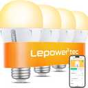 Smart Light Bulbs, WiFi Soft White Dimmable 900LM, Works with Alexa & Google, Energy-Efficient 8.5W (60W Equivalent), A19, 2.4GHz, No Hub Required, 4 Pack