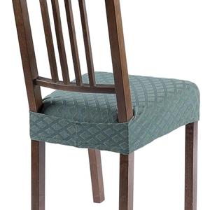 SearchI Stretch Dining Chair Seat Covers Set of 6, Soft Removable Washable Seat Covers for Dining Chairs, Dining Room Seat Cover Slipcover Protector (Rear-Covered, Diamond Aegean Teal)