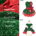 Fitwarm Christmas Dog Costume Dress, Funny Dog Holiday Outfit, Doggy Clothes for Small Dogs Girl, Pet Apparel, Green, Red, XXS (Gift)
