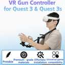 Gun Stock for Meta Quest 3, Compatible with VR Meta Quest 3s Controller Grips for Enhance Stability and Control Magnetic Stock Rifle Adapter (Black)