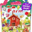 Benresive Reusable Sticker Book for Toddlers, Stickers for Kids, Toddler Travel Toys Activities Crafts Ages 3 and Up Birthday Gifts - Farm, Animal and Season