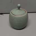 Amoysanli Kitchen Canisters Vintage Ceramic Food Storage Jar with Airtight Lid for Tea, Coffee, Herb, Sugar, Spice, Nuts (Green(ICE))