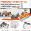 TeamFar Loaf Pans for Baking Bread, 9 5 Inch Stainless Steel Loaf Bread Pans Tins for Homemade Brownies, Healthy & Sturdy, Oven & Dishwasher Safe - Set of 2