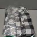 Smiry Rectangle Picnic Table Cloth, Elastic Waterproof Fitted Vinyl Tablecloths, Flannel Backed Buffalo Plaid Table Covers for Dining, Camping, Outdoor (Black and White, 36" x 72")