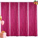 Hahuho Fuchsia Sequin Backdrop Curtain, 4PCS 2FTx8FT Glitter Backdrop Curtain for Parties, Christmas, Wedding, Party Decoration4 Panels, 2FT x 8FT, Fuchsia