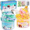 5 x Bunny Cloud Slime Kit 2 Pack, 14oz Easter Slime for Girls Ages 8-12, Mree Free Slime Toys for Girls and Boys, Fun Winter Slime Set Party Favors Goodie Bag Stuffers Birthday Easter Gift