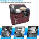 Bittwee Car Seat Back Organizer, Multipurpose Leather Vehicle Backseat Hanging Bag Holder with Pockets, Large Capacity Automotive Interior Storage Box Accessories, Universal Fit (Brown Red)