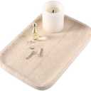 Marble Vanity Tray for Dresser Organizer, Travertine Bathroom Tray Countertop, Beige Decorative Serving Trays, Kitchen Sink Storage, Jewelry & Perfume Holder (Travertino Romano)