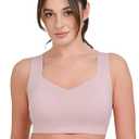Floatley Smoothly Comfort Wirefree W Support Full Coverage Back Smoothing Easy Pullover Embedded Pad Seamless Bra for Women XL