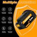 Replacement Battery for Dewalt 20v Max Battery, 20v 8Ah Replacement Battery Compatible with Dewalt 20v Battery DCB200 DCB206 DCB204 DCB205 DCB203 DCB207 Cordless Tools