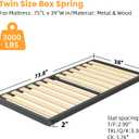 VIPSHOW 2 Inch Twin Sag-Proof Wooden Slats Box Spring with Round Corners