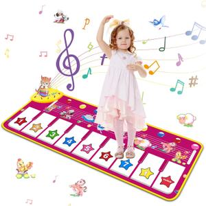 M SANMERSEN Piano Mat - Musical Keyboard Floor Playmat 39.5" Electronic Music Animal Touch Play Blanket Funny Xmas Gift Toy for 1 2 3 Year Old