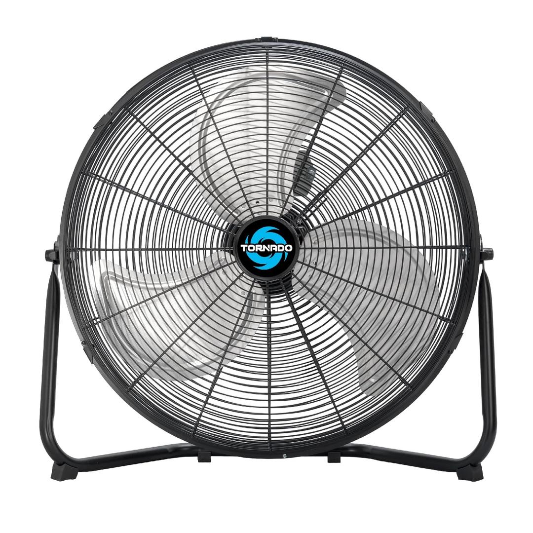 Tornado 20 Inch High Velocity Metal Floor Fan, 3-Speed Powerful Cooling for Industrial, Commercial, and Home Spaces, 120Tilt, 6.0 FT Cord - UL safety Listed, Black