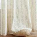 Jinchan Boho Curtains for Living Room Farmhouse Sage Green Curtains 84 Inch Length 2 Panels for Bedroom Geometric Striped Light Filtering Window Drapes Rod Pocket Sage Green on Beige