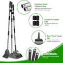 Pooper Scooper, Long Handle Dog Pooper Scooper, Heavy Duty Stainless Steel Rake, Tray & Spade Set for Pet Waste Removal, Use on Grass, Dirt or Gravel