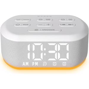 Sleep Machine Digital Clock White Noise Sound Machine with 30 Soothing Sounds Night Light Plug in Desk Clock for Bedrooms Battery Backup 15 Wake up Sound Clock for Teens Kid Heavy Sleepers Snooze
