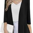 MEILANZJ Women's Open Front Cardigan 3/4 Sleeve Lightweight Soft Layering Top,  XL